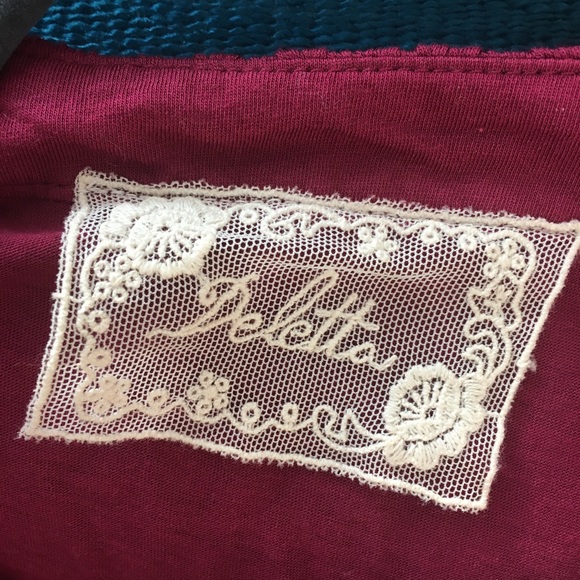 Anthropologie Deletta Burgundy Top Small - Picture 3 of 5